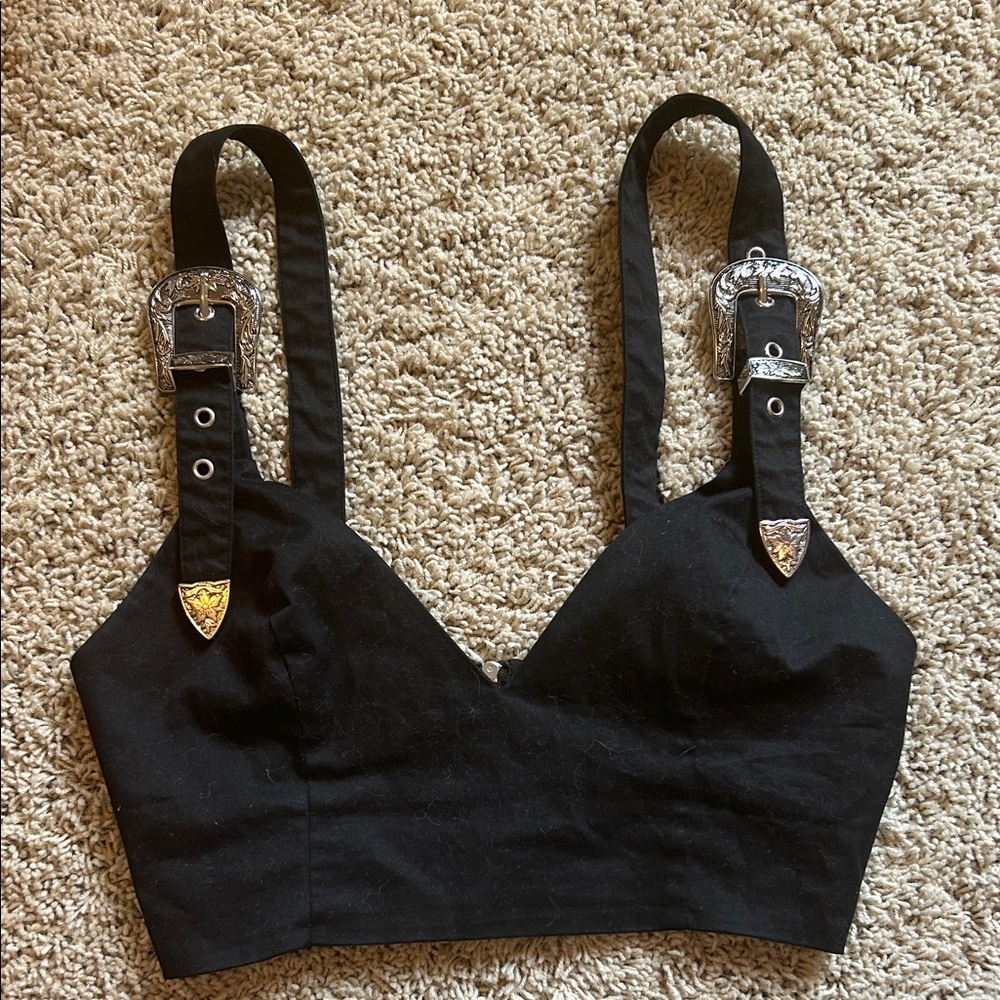 Superdown Black Top with Silver Accents